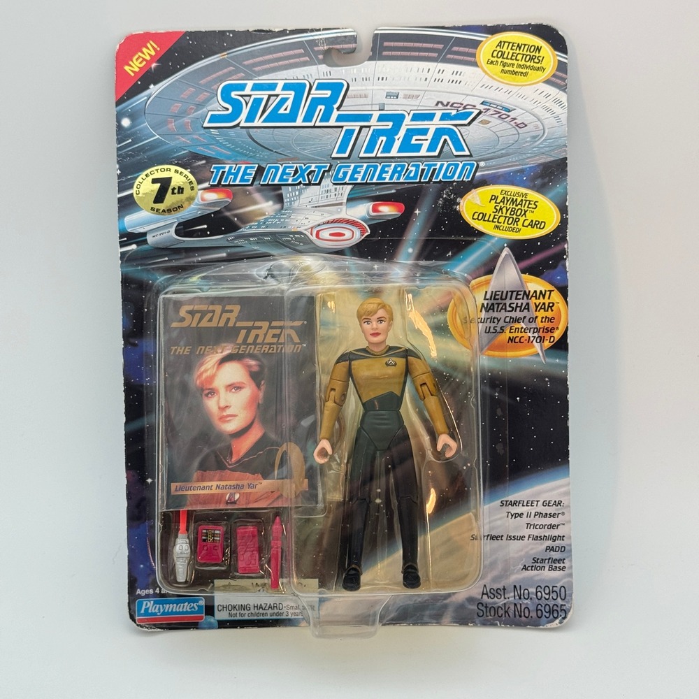 Lt Natasha Yar Star Trek TNG Action Figure Playmates 6965 Gold Uniform 1994 NEW